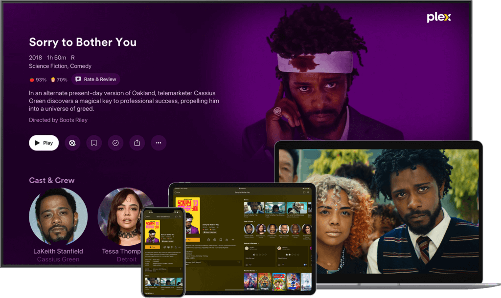 Interface Plex sur TV, tablette et mobile
